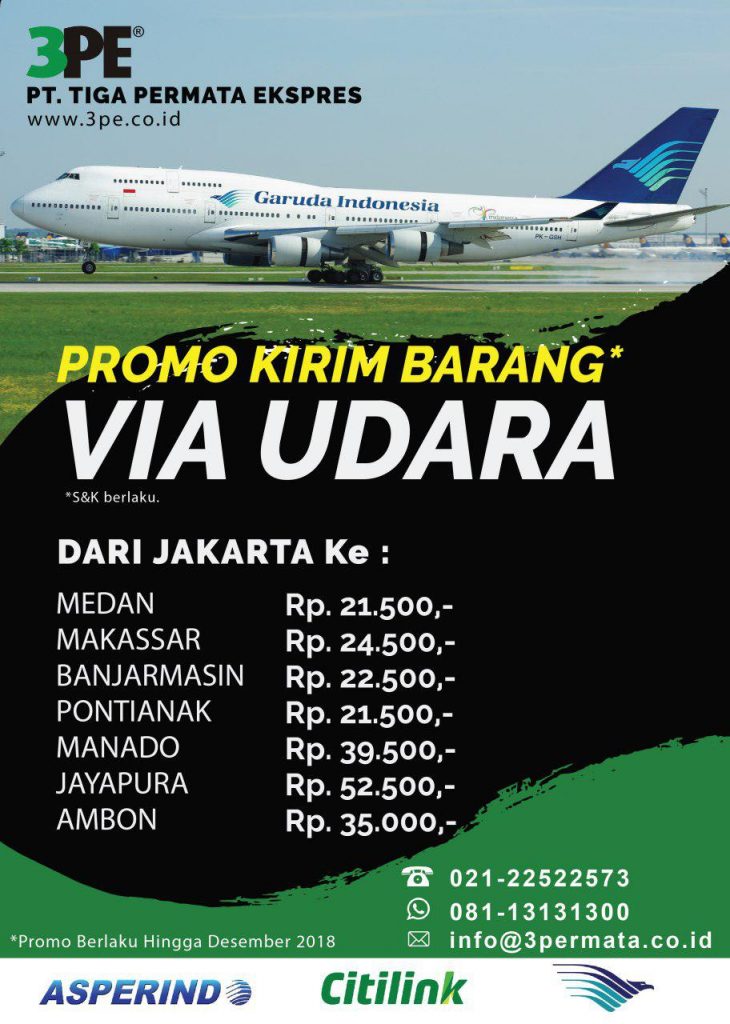 Promo Kirim Barang Via Udara 3PE