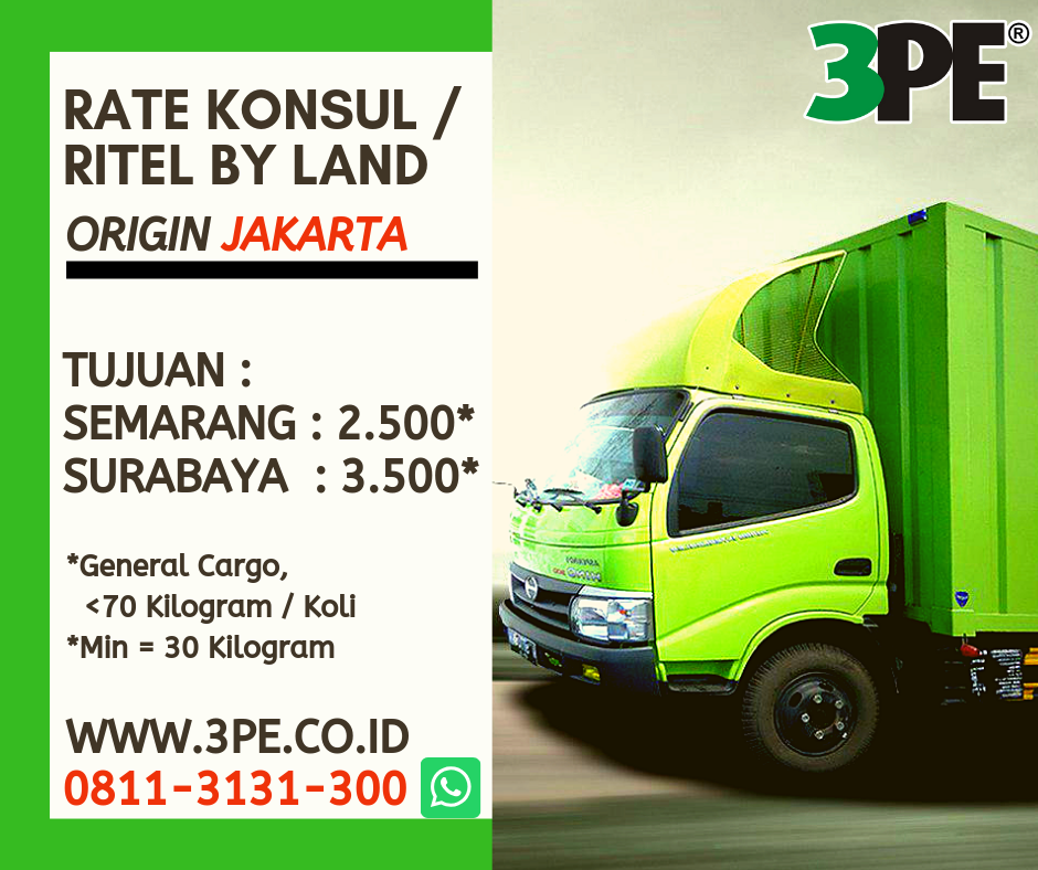 Tarif harga pengiriman darat Tiga Permata Ekspres